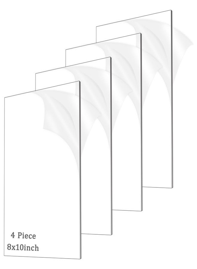 ADTDA 4 Pieces 1/8" Thick (3mm) Acrylic Sheets,Clear Cast Plexiglass 8” x 10” with Protective Paper for Signs DIY Display Projects,Craft,Photo Frames - Image 1